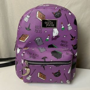 Disney Hocus Pocus Mini Backpack BioWorld Purple Black Adjustable Straps Cats
